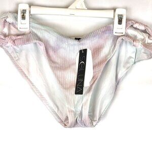 Soluna Swim, Women’s Pastel Multicolored Bikini Bottom, Size Medium